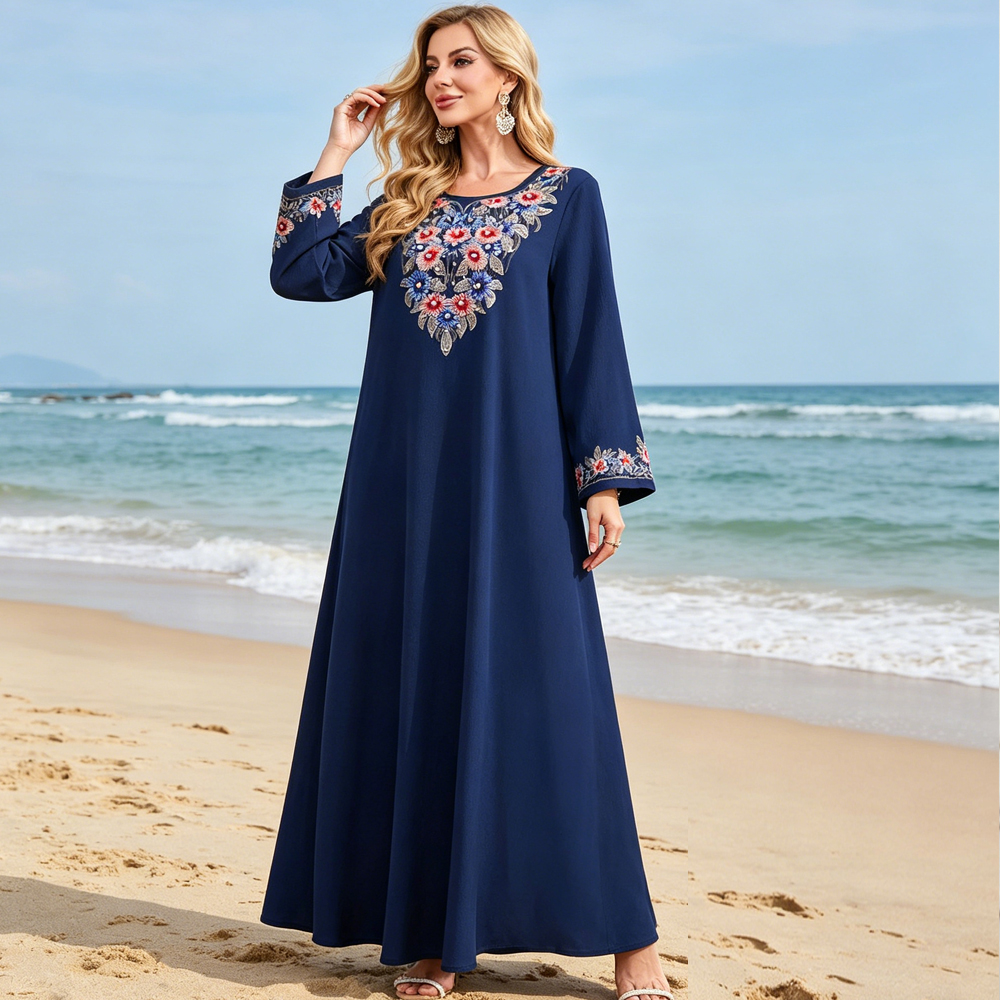 Embroidery Kebaya - 2026 Jalabiya Dubai Ethnic Women's Clothing
