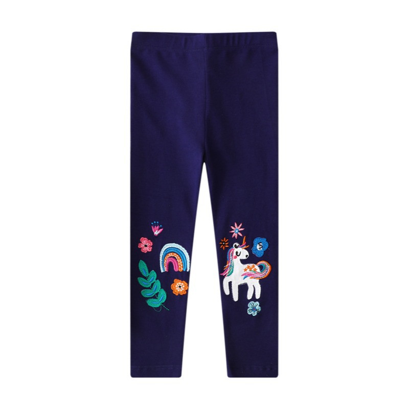 Embroidery Unicorn - Jumping Meters Baby Girls Leggings Pants