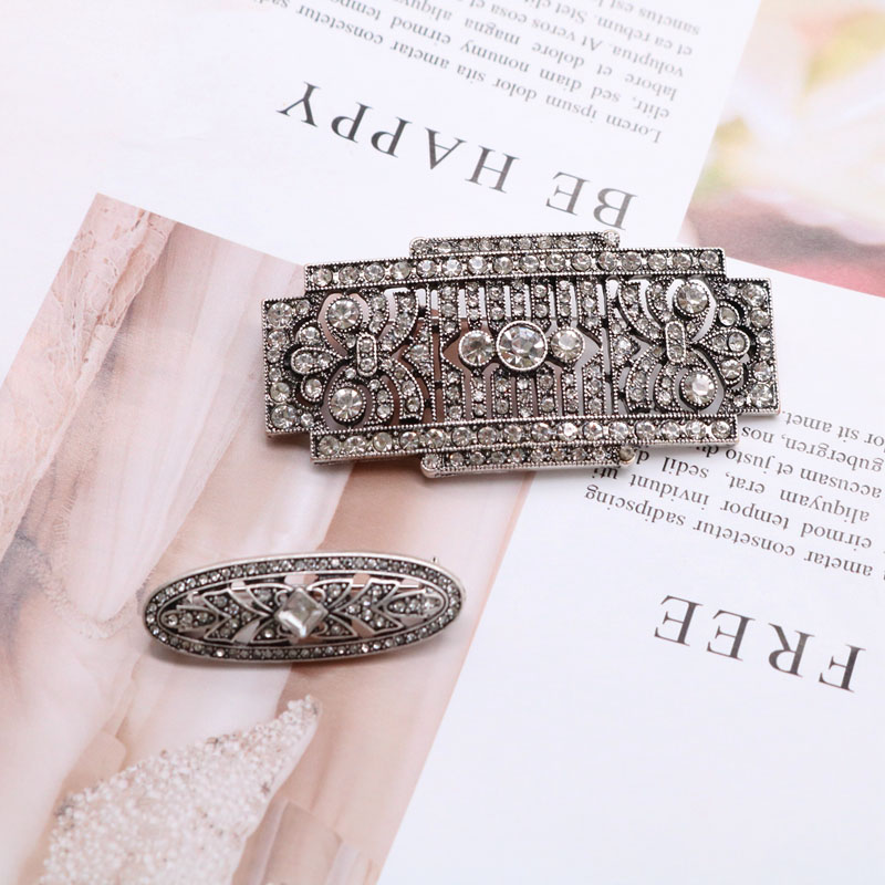 Embroidery Fonts - Geometric Brooches Crystal Rhinestone Retro Fashion