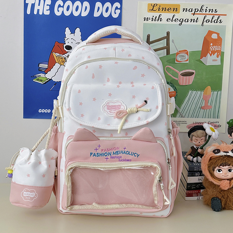 Embroidery Keychain - New Cute Transparent Anime Backpack Large