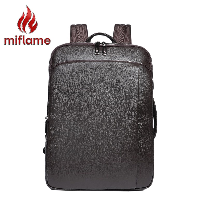 Embroidery Computer - Men's Top Grain Leather Backpack Large