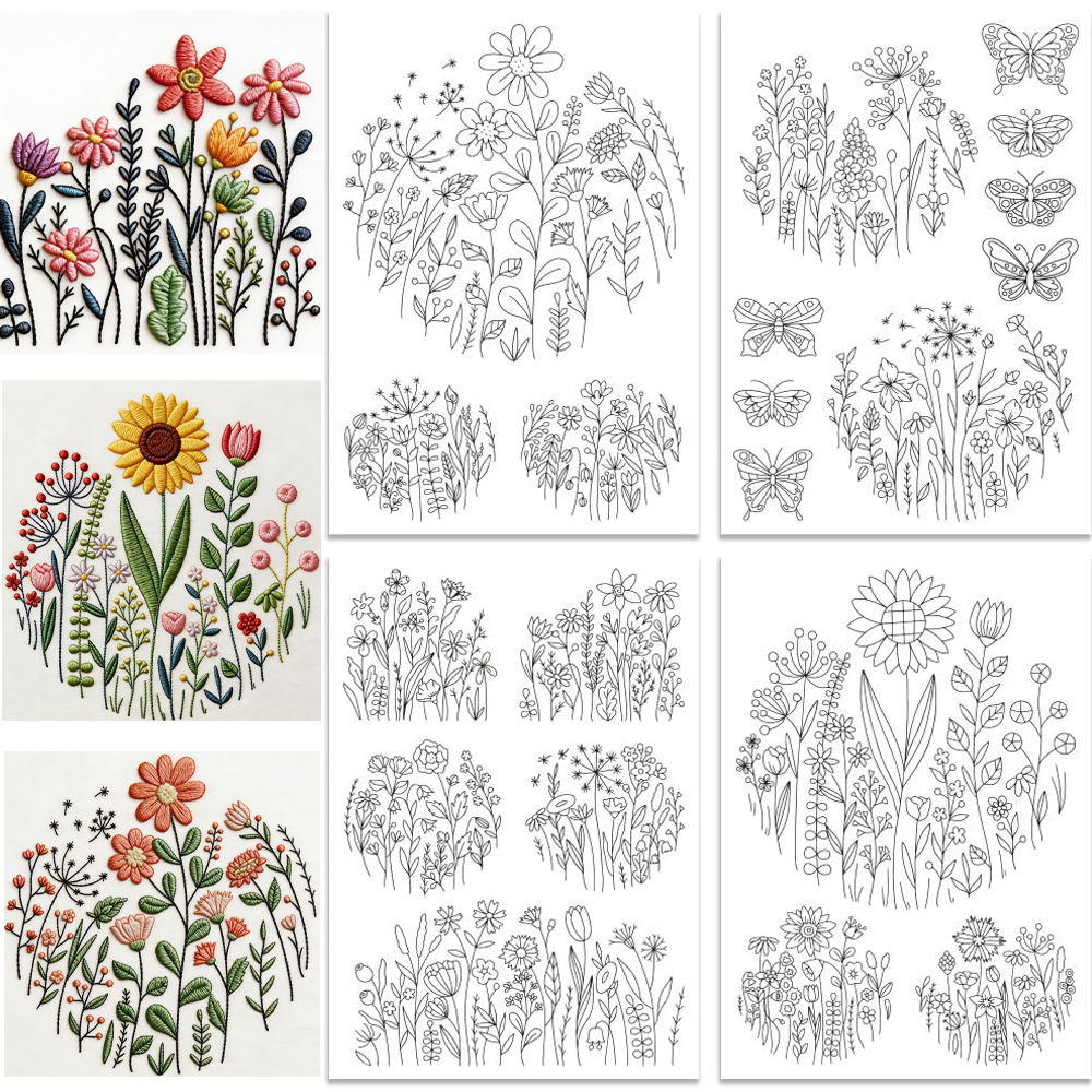 Water Soluble Stabilizer - Water Soluble Embroidery Stabilizer Flowers Butterflies,