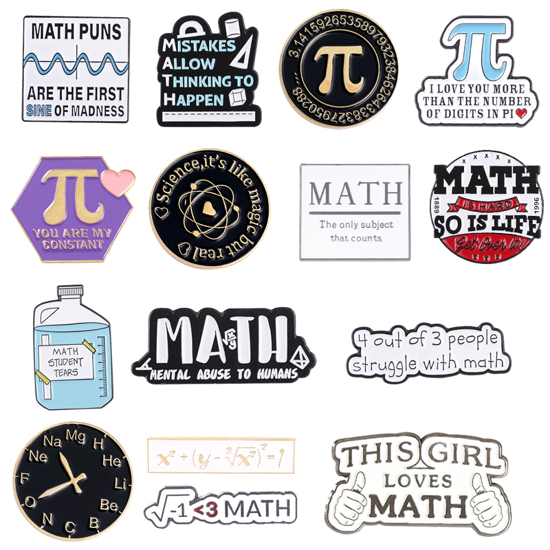 Embroidery Love - Creative Math Enamel Brooches Function Π