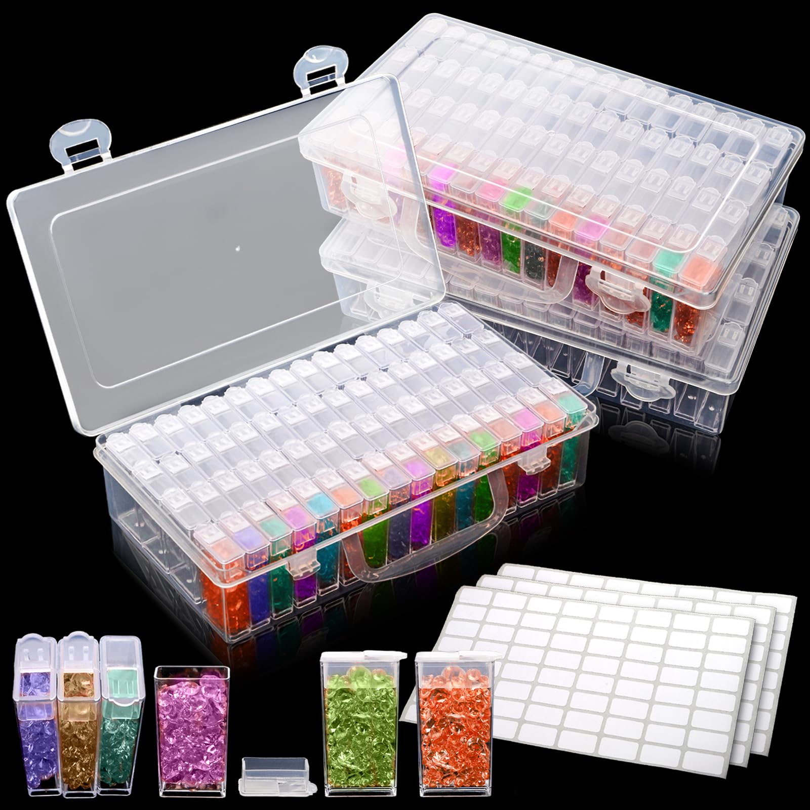 Embroidery Handicraft - Diamond Art Storage Containers, 64/30 Grids