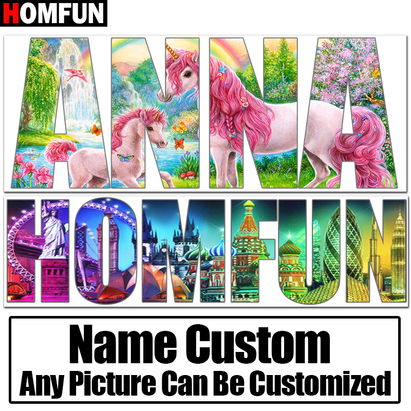 Embroidery Name - Homfun Name Letter Photos Custom 5D