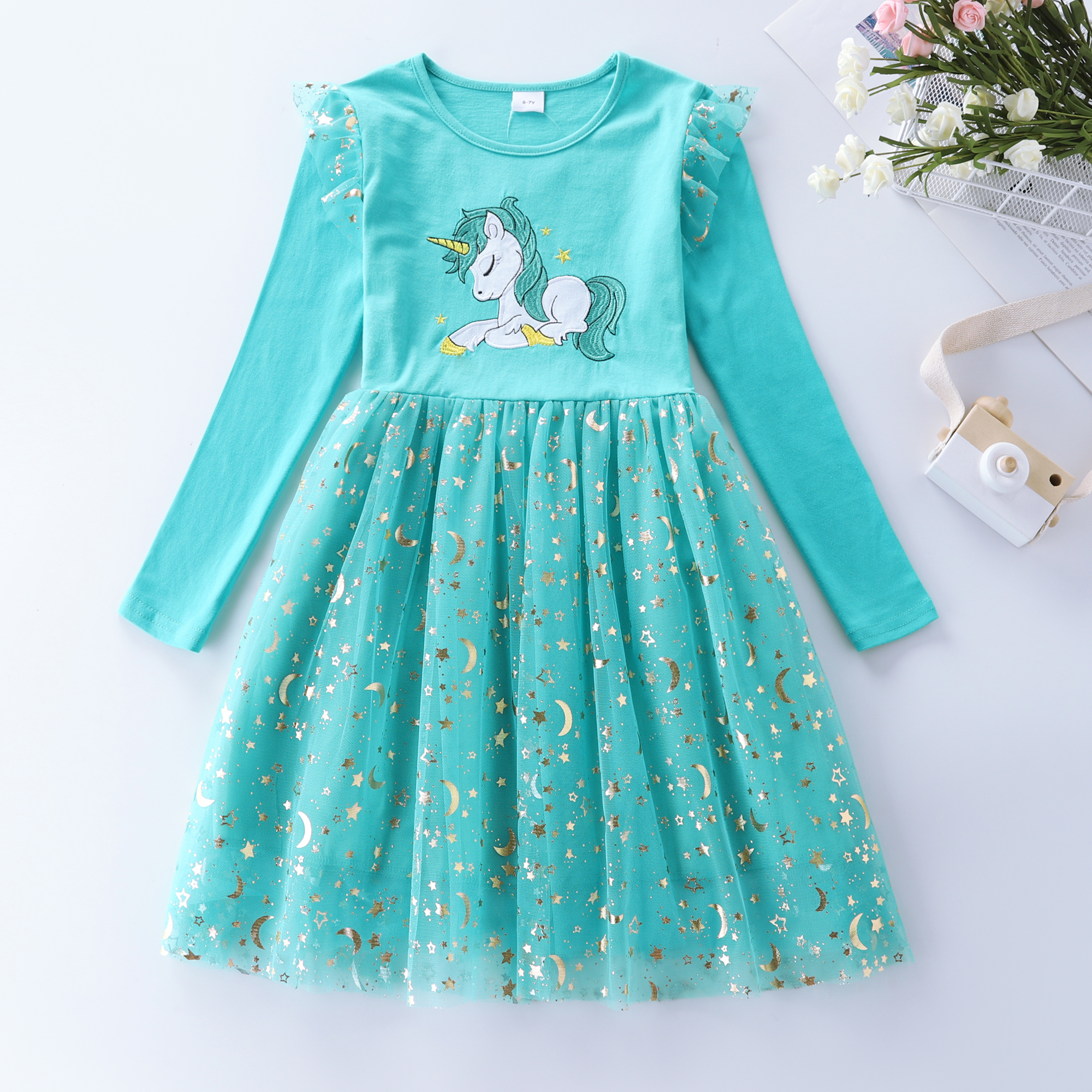 Embroidery Unicorn - Girls' Autumn New Cotton Embroidered Cartoon