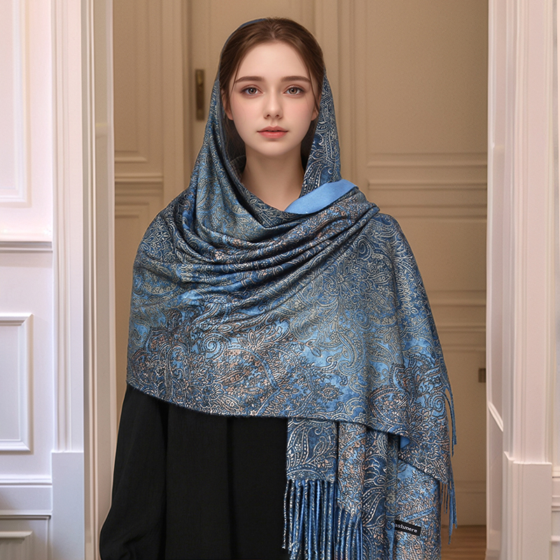 Embroidery Hijab - Luxury Paisley Pashmina Shawl Scarf Women