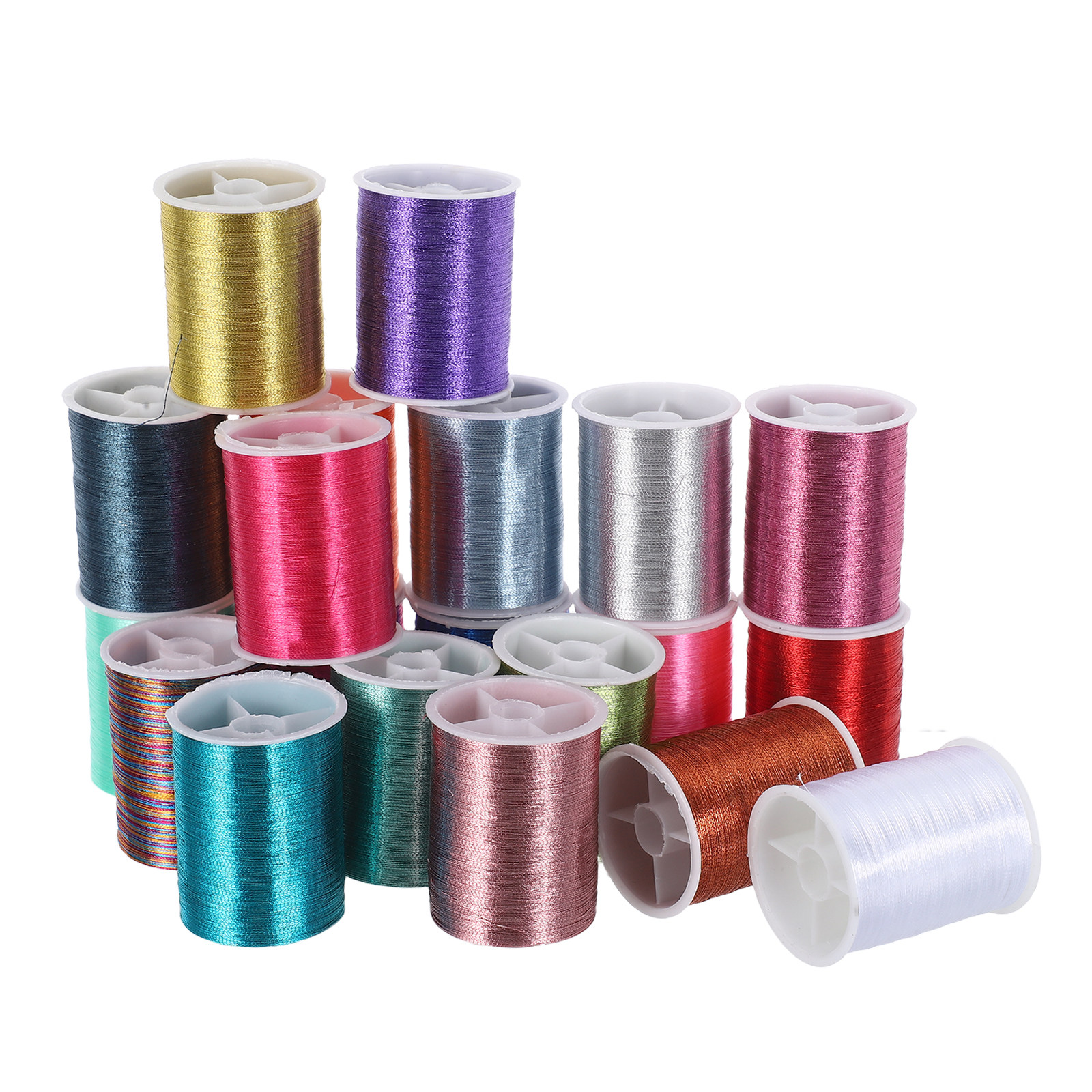 Embroidery And Quilting - Metallic Embroidery Thread Set Glittery Multicolor