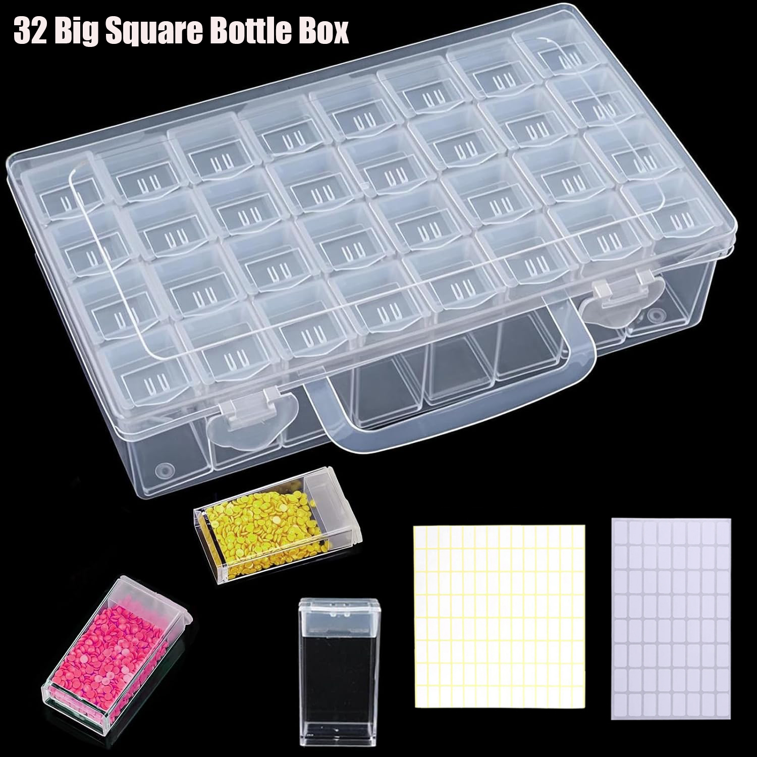 Embroidery Details - 32/64 Slots Diamond Painting Storage Containers,