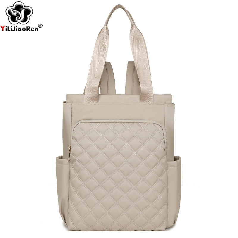Embroidery Computer - Fashion Plaid Backpack Women Waterproof Nylon