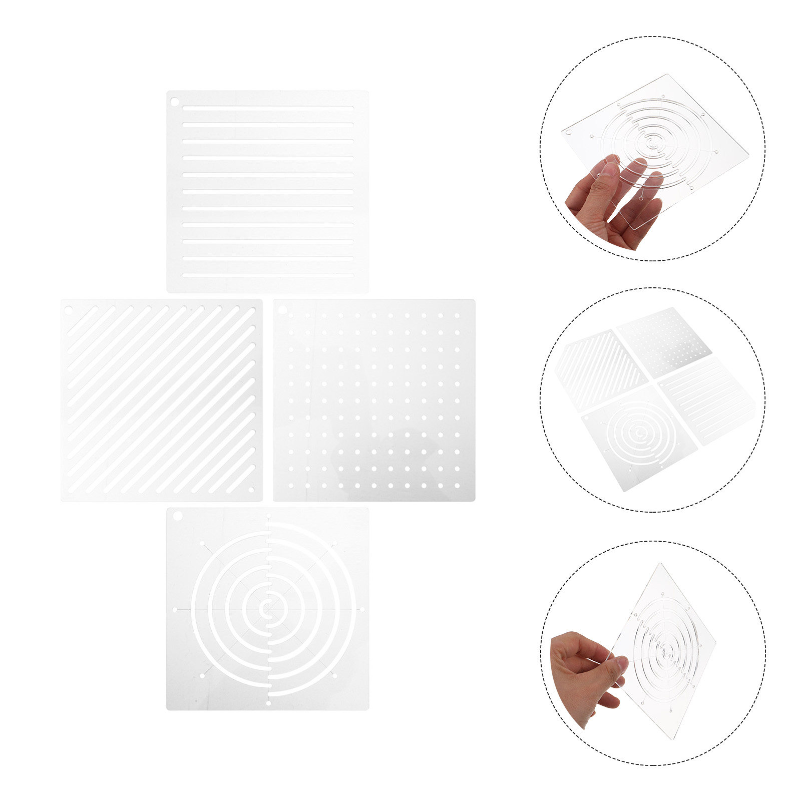 Embroidery And Quilting - 4Pcs Acrylic Quilting Template Ruler Set