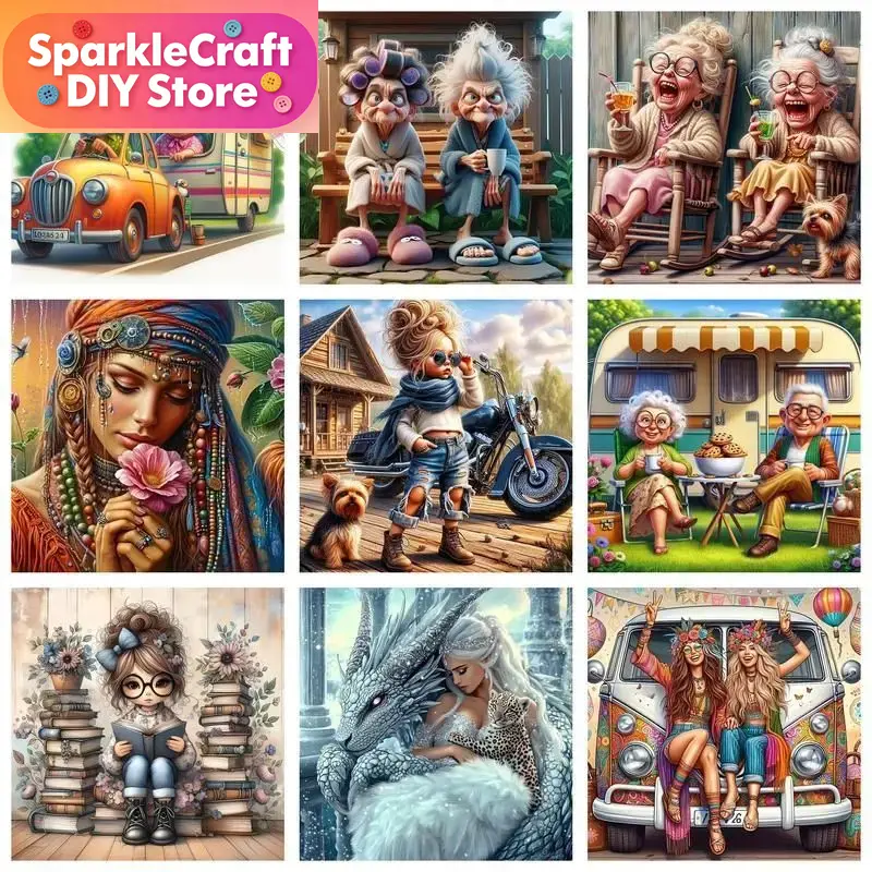 Embroidery Uae - 1pc frameless Full Square Diamond Painting