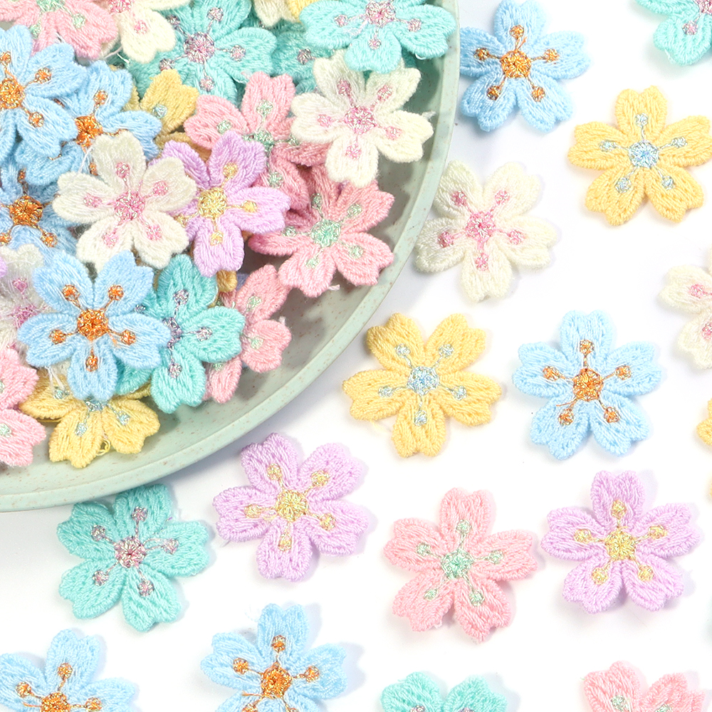 Embroidery Handicraft - 20pcs/lot Colorful 2.4cm Embroidery Flower Appliques
