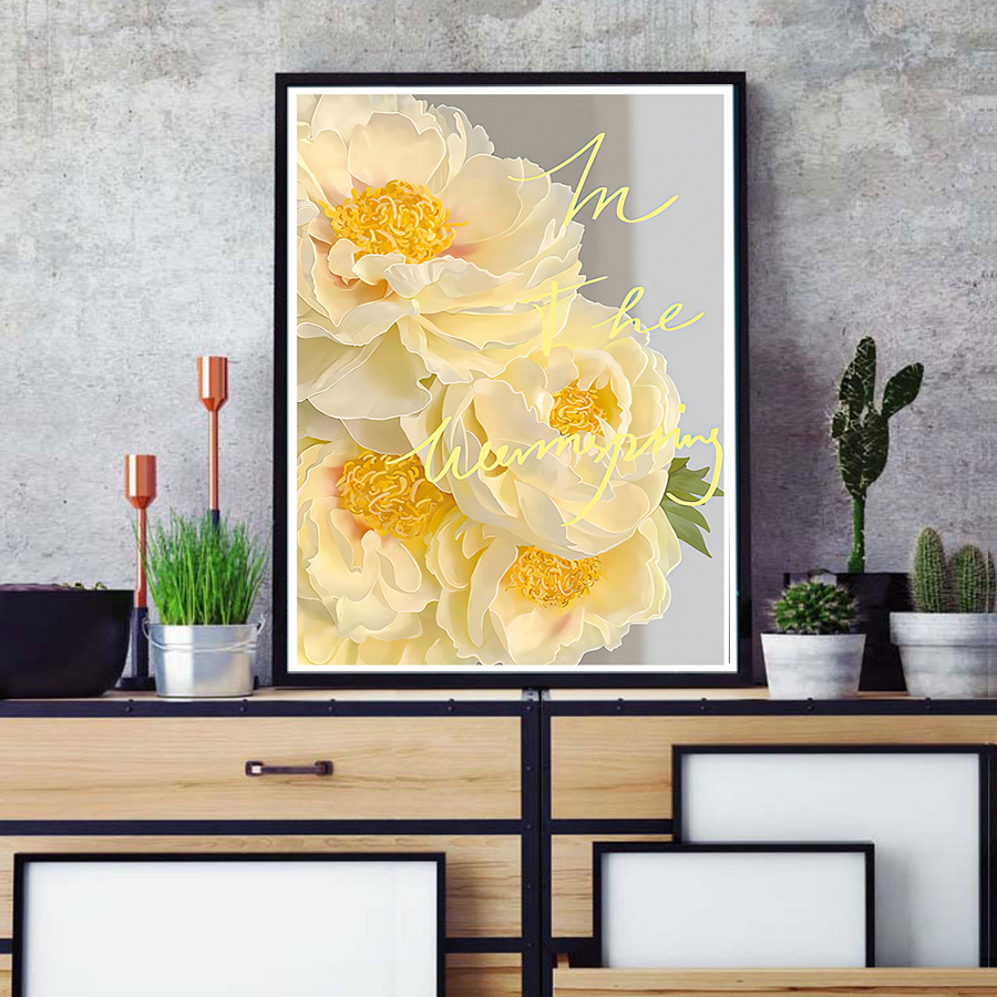 Yellow Peony Cross Stitch Kit  - Embroidery Yellow recensione e prezzo