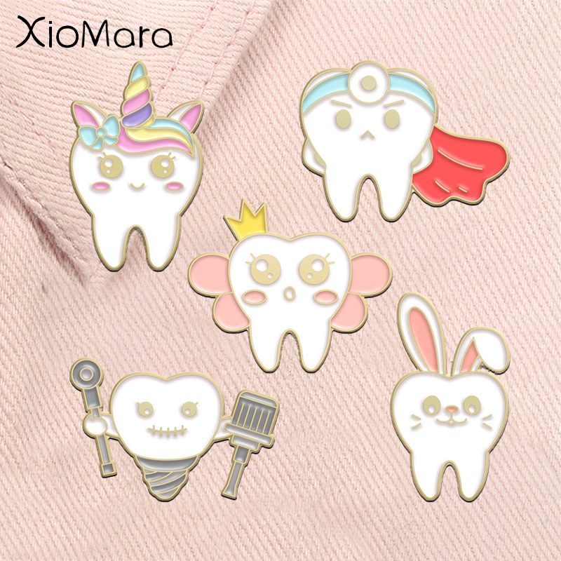 Tooth Oral Health Enamel Pins  - Embroidery Unicorn recensione e prezzo