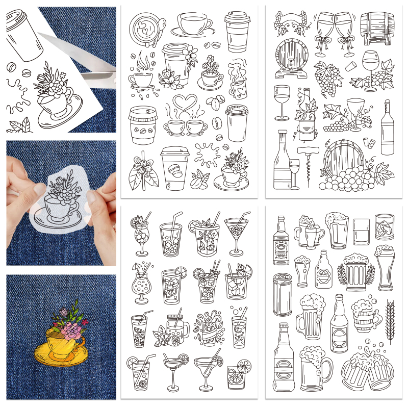 4 Sheets Coffee Cup and Flower - Water Soluble Stabilizer recensione e prezzo