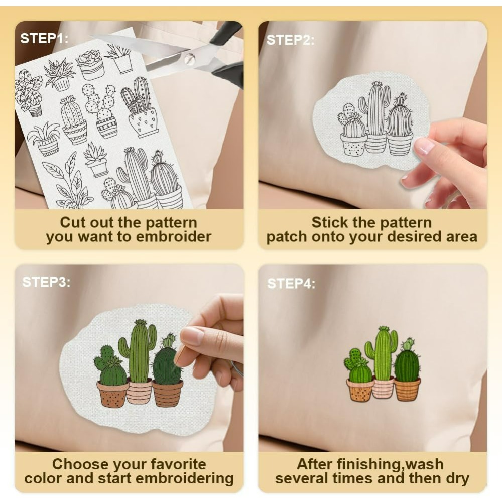 30Pcs Bonsai Cactus Embroidery - Water Soluble Stabilizer recensione e prezzo