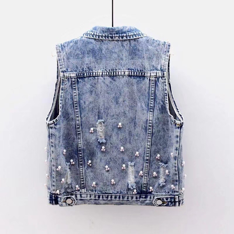 Denim Vest Coat Women Sleevele - Embroidery Vest recensione e prezzo