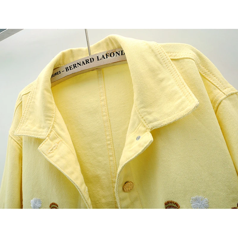 Fashion Yellow Denim Jacket Wo - Embroidery Yellow recensione e prezzo