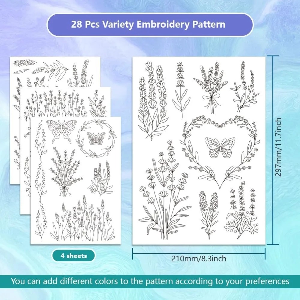 4 Sheets Lavender Flower Butte - Water Soluble Stabilizer recensione e prezzo