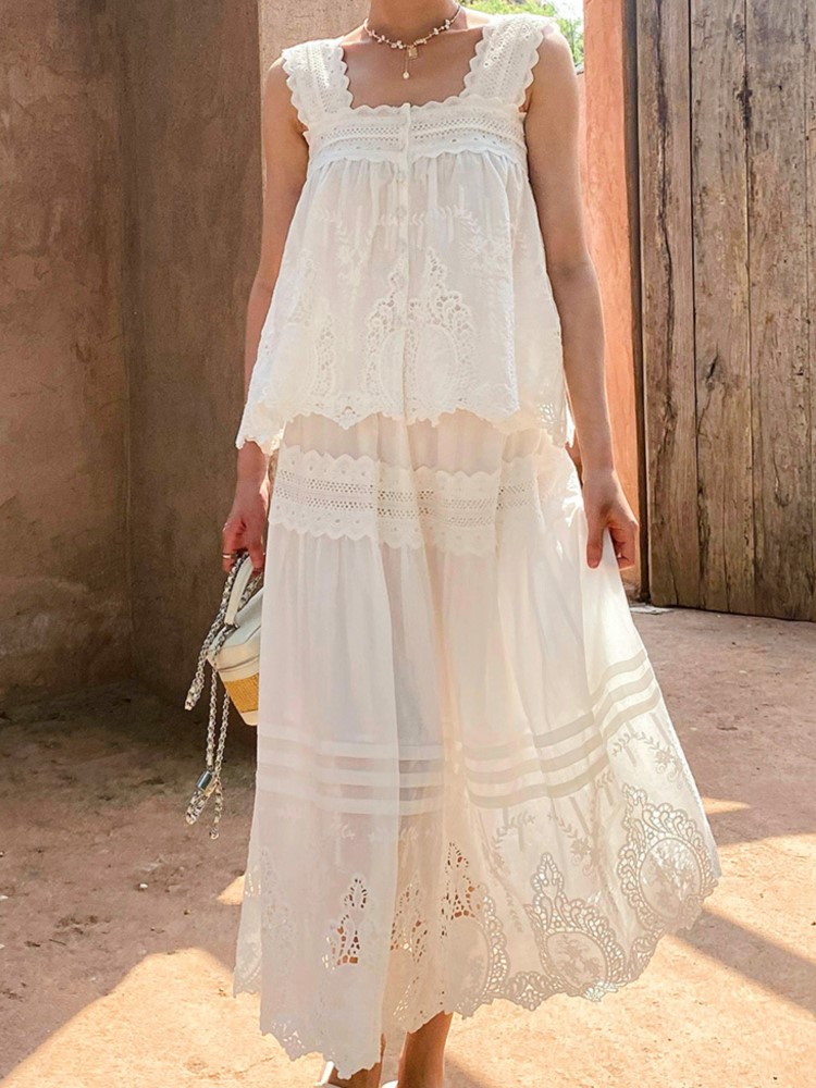 Bohemian White Square-neck Ves - Embroidery Vest recensione e prezzo