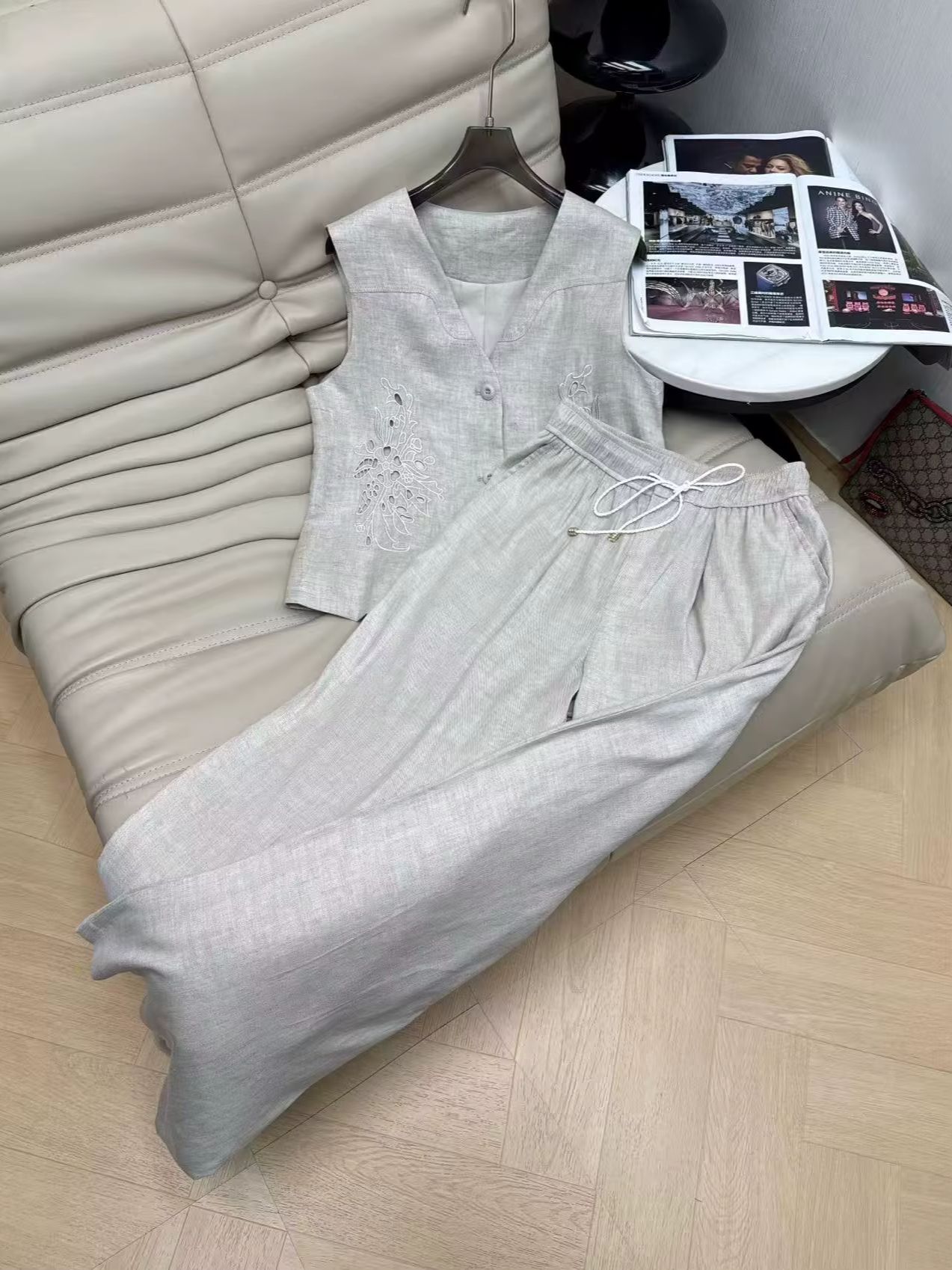 Elegant linen embroidered slee - Embroidery Vest recensione e prezzo