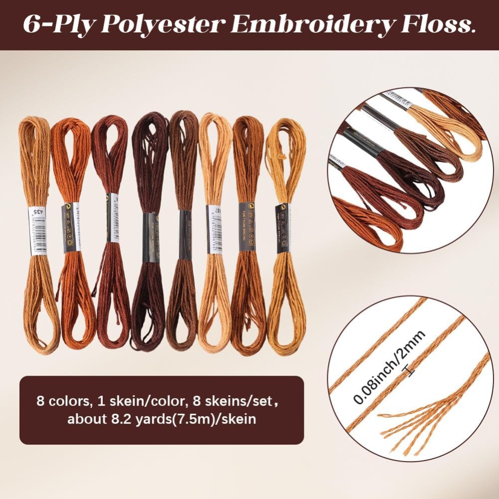 8 Skeins 6 Strands Brown Embro - Embroidery Computer recensione e prezzo