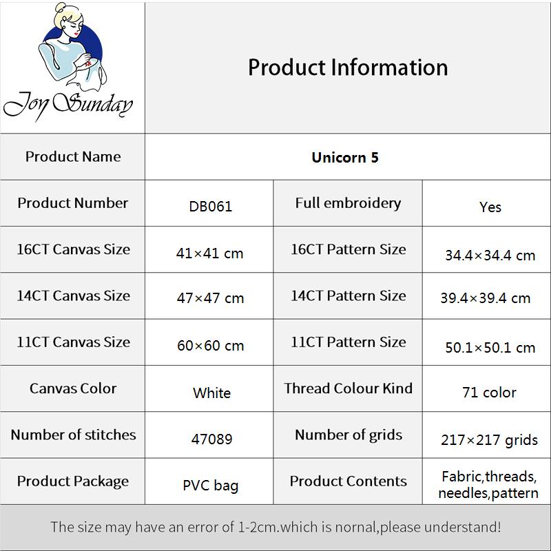 Joy Sunday Animal Pattern Cros - Embroidery Unicorn recensione e prezzo