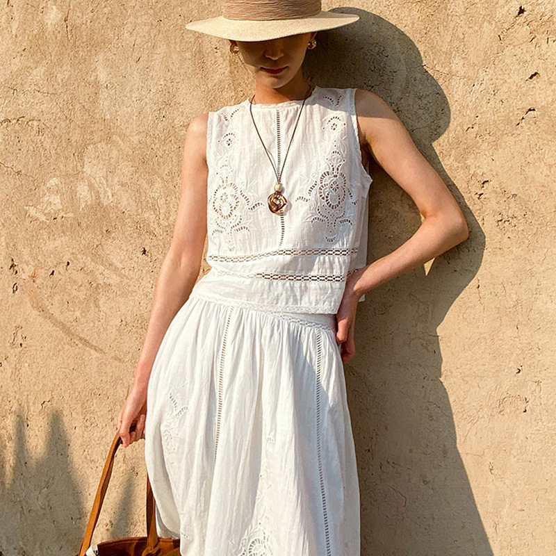 French Designer Boho White Cot - Embroidery Vest recensione e prezzo