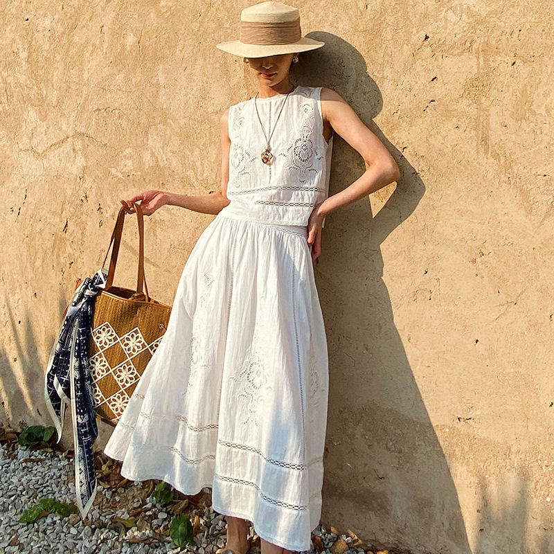 French Designer Boho White Cot - Embroidery Vest recensione e prezzo