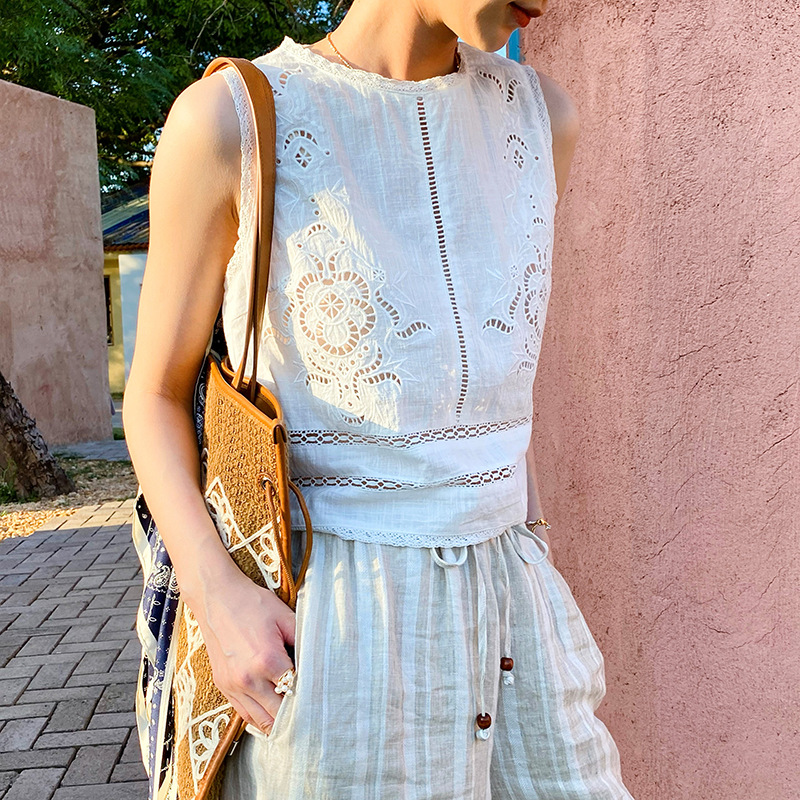 French Designer Boho White Cot - Embroidery Vest recensione e prezzo
