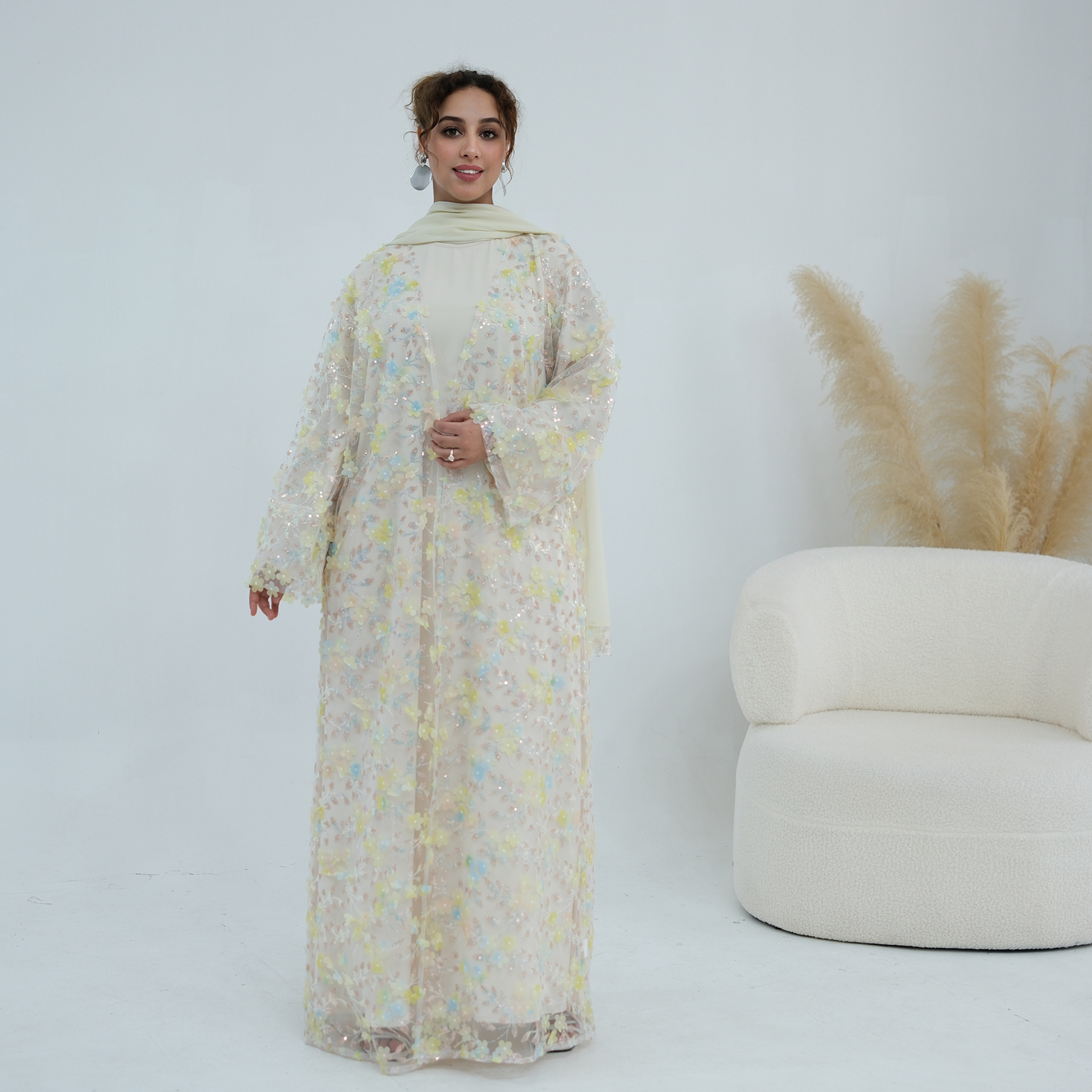 2026 Luxury Abaya EID 3D Flora - Embroidery Hijab recensione e prezzo