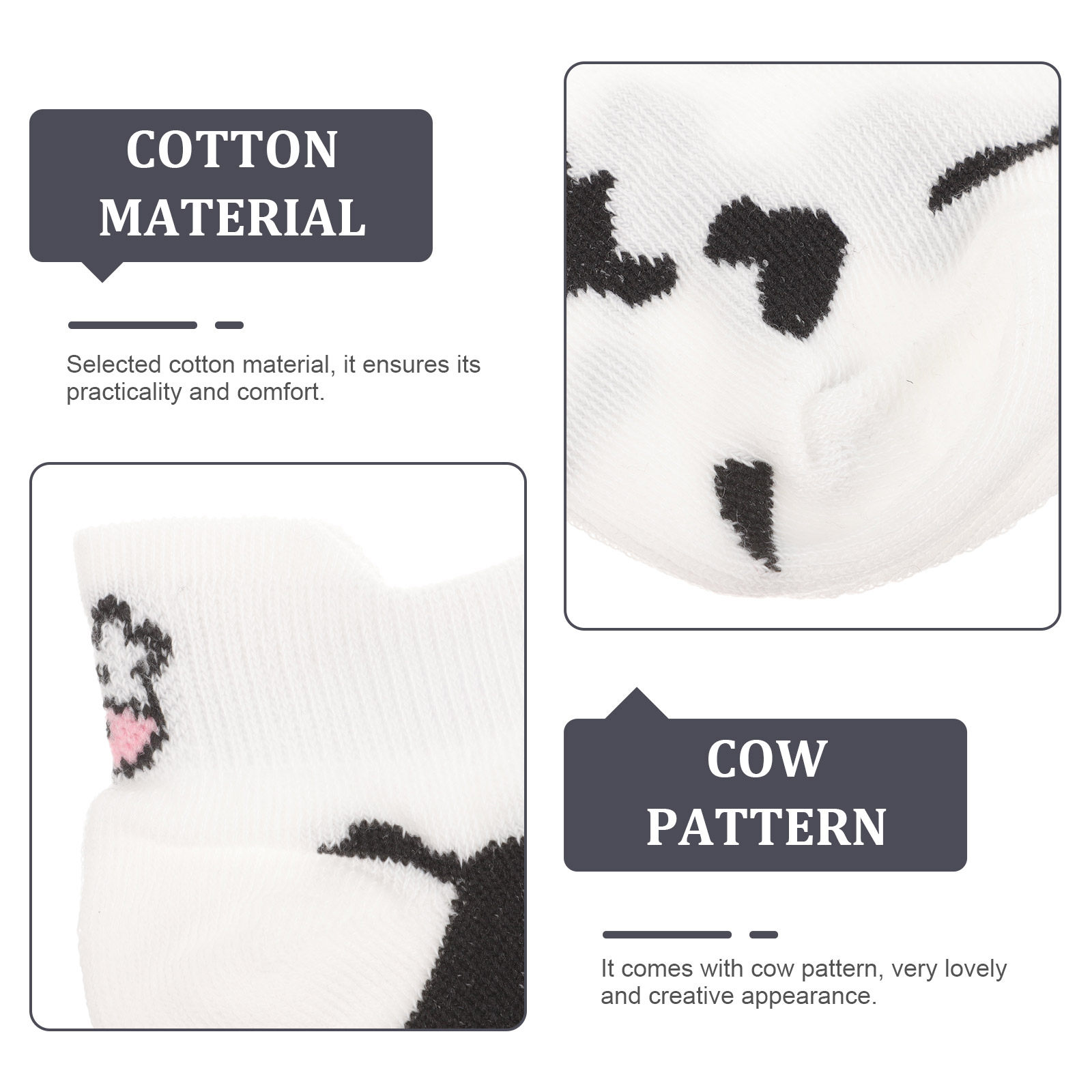 4Pairs Cow Boat Socks Lovely S - Embroidery Love recensione e prezzo