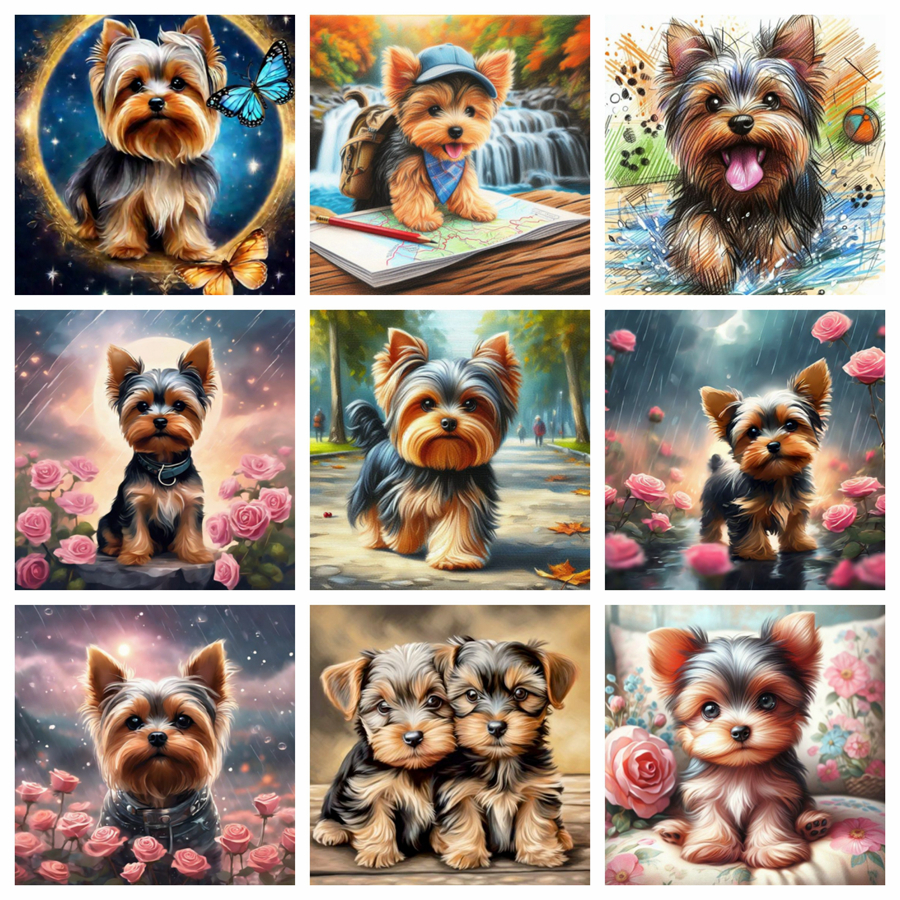 Yorkshire Terrier Dog 5D DIY D - Embroidery Handicraft recensione e prezzo