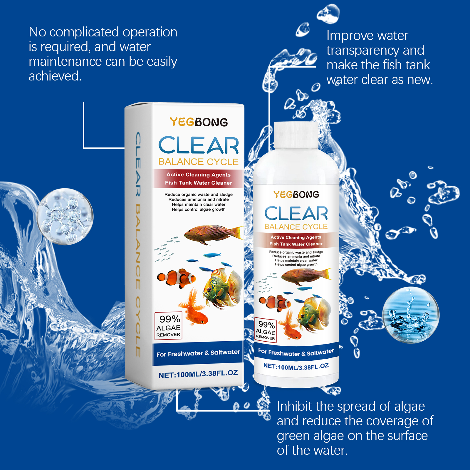 Algae Remover for Fish Tanks,  - Water Soluble Stabilizer recensione e prezzo