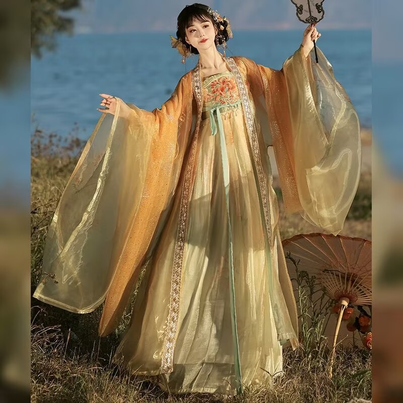 Women's Traditional Chinese Ha - Embroidery Yellow recensione e prezzo