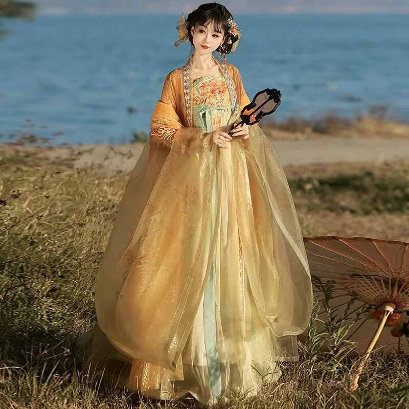 Women's Traditional Chinese Ha - Embroidery Yellow recensione e prezzo
