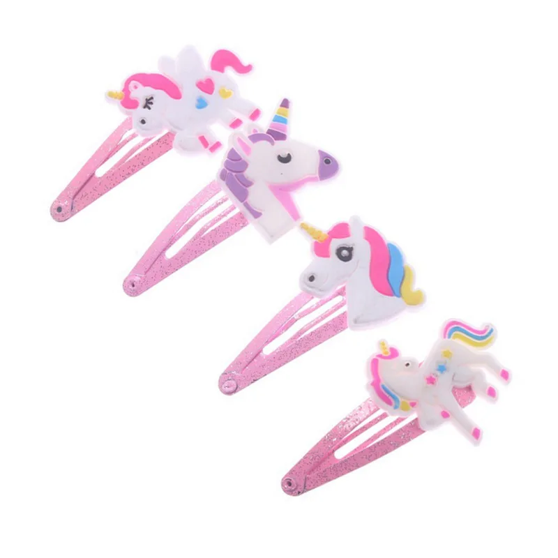 4PCS Unicorn Hair Clips Barret - Embroidery Unicorn recensione e prezzo