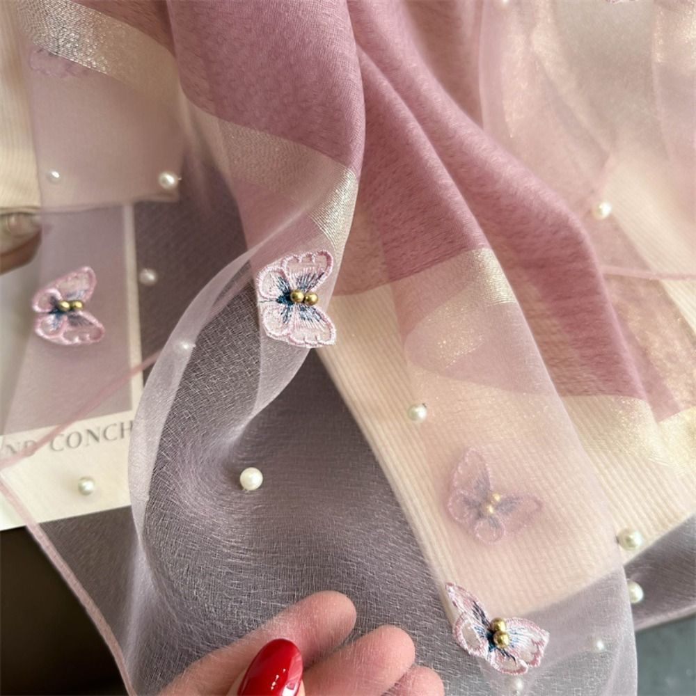 Fashion Thin Silk Scarf Pearl  - Embroidery Hijab recensione e prezzo