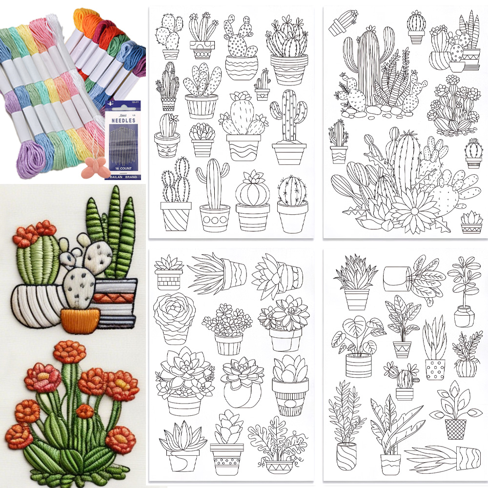 48Pcs Cactus Embroidery Self-A - Water Soluble Stabilizer recensione e prezzo