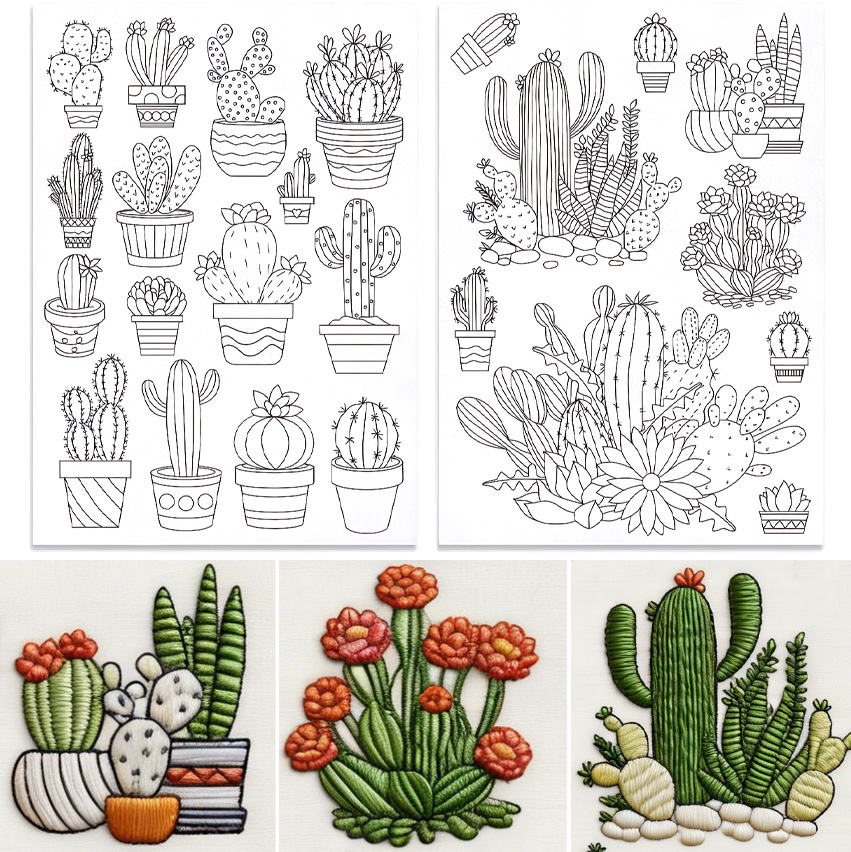 48Pcs Cactus Embroidery Self-A - Water Soluble Stabilizer recensione e prezzo