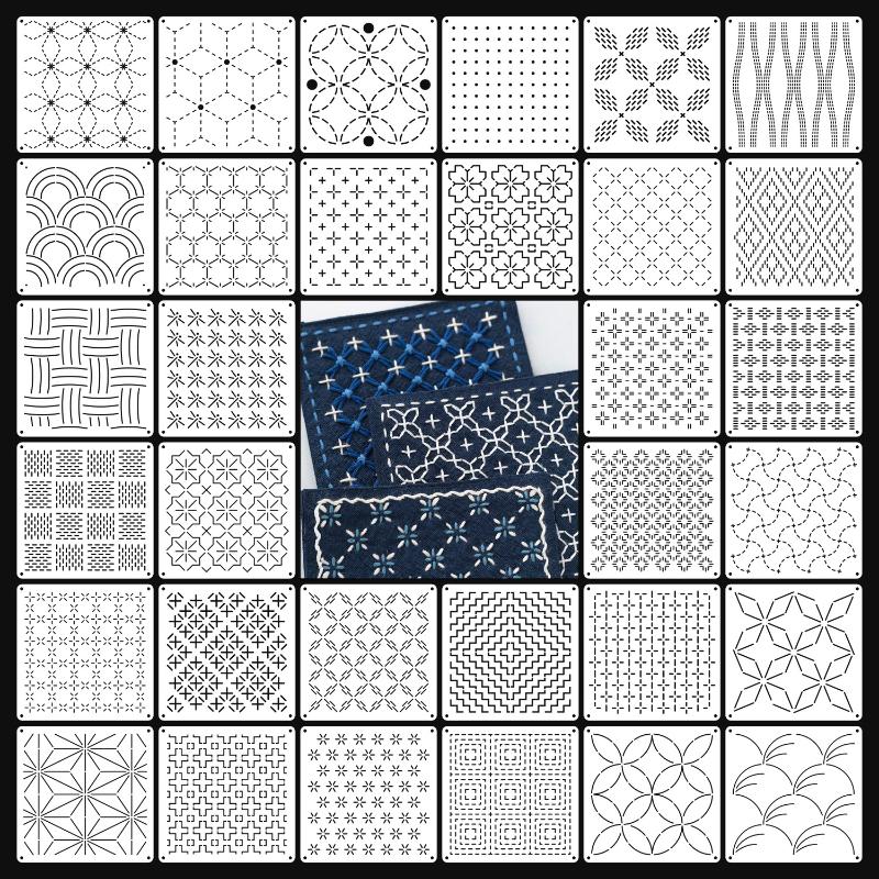 9/32Pcs Sashiko Embroidery Tem - Embroidery Handicraft recensione e prezzo
