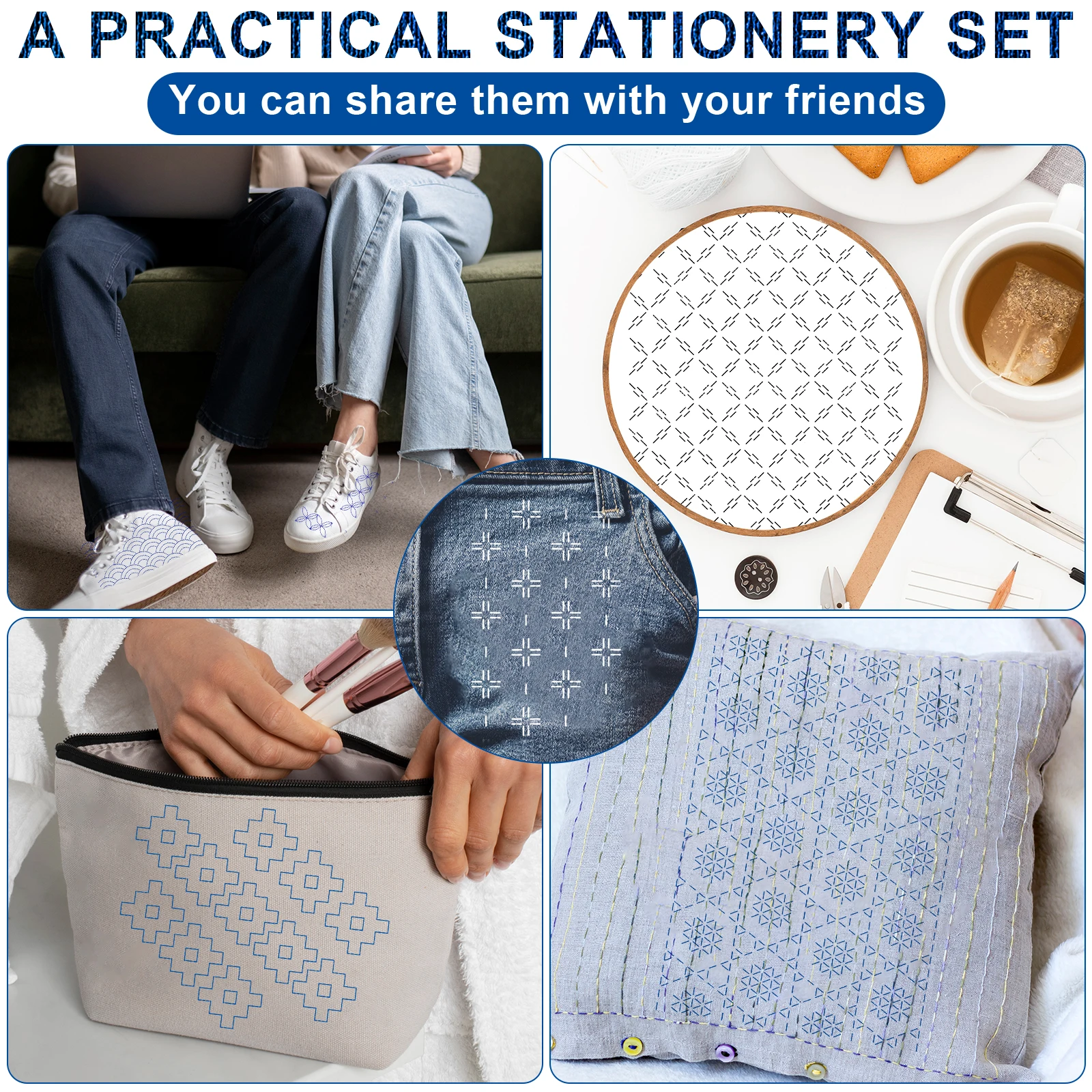 154pcs Sashiko Embroidery Patt - Water Soluble Stabilizer recensione e prezzo