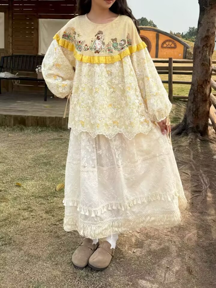 Yellow Color  Vintage Cotton P - Embroidery Yellow recensione e prezzo