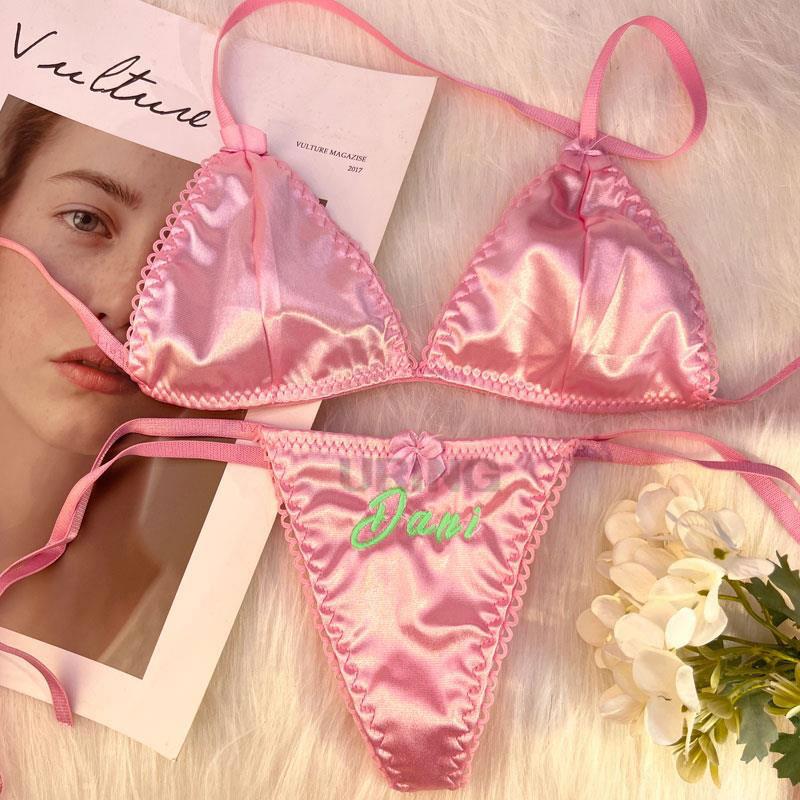 Custom Thongs Bra Sets Bikini  - Embroidery Name recensione e prezzo