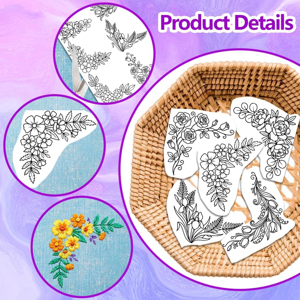 Pre-Printed Large Floral Borde - Water Soluble Stabilizer recensione e prezzo