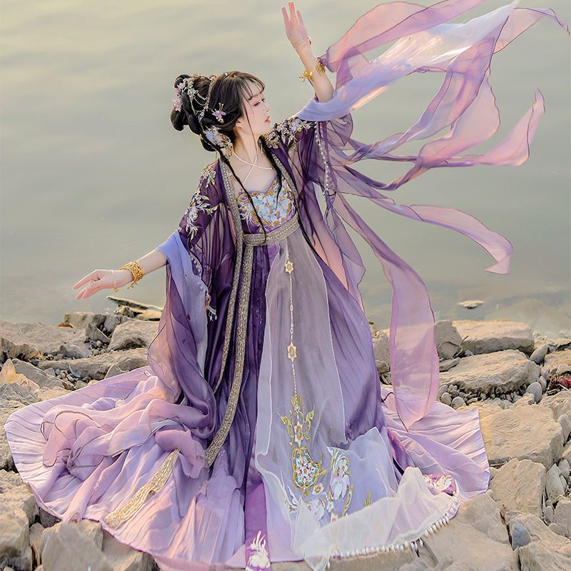 Chinese Hanfu Dress Women Trad - Embroidery Yellow recensione e prezzo