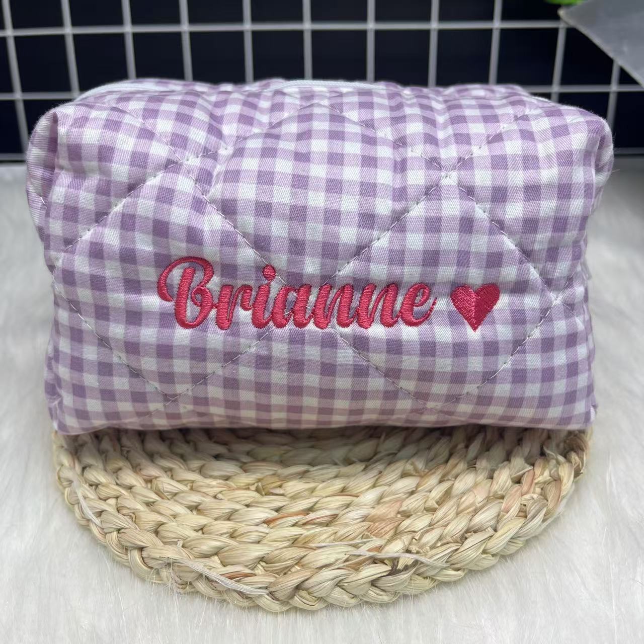 Large Capacity Striped Cosmeti - Embroidery Name recensione e prezzo